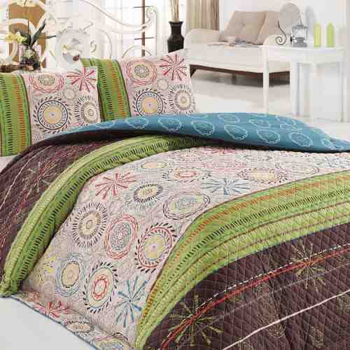 Set cuvertura matlasata Double Aries Green