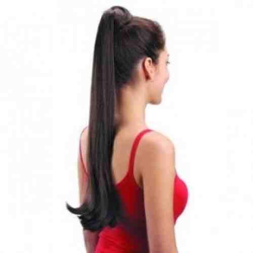 Coada de par Veritable , lungime 55 cm , culoare negru natural ( # 1 B )