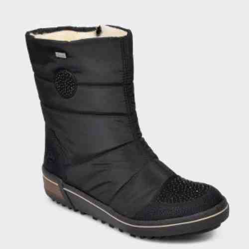 Ghete RIEKER negre, Z6485, din material textil