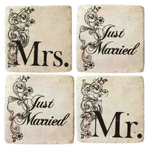 Set 4 coastere Just Married