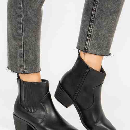Botine cu toc Harlee Negre