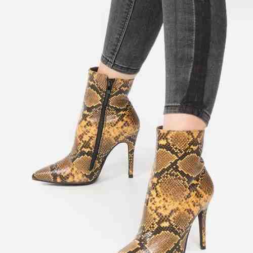 Botine cu toc Umbria Galbene