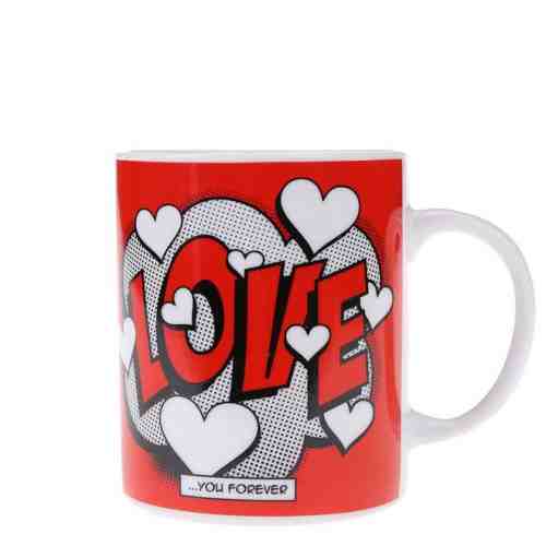 Cana rosie din portelan cu imprimeu - Gift Republic Love