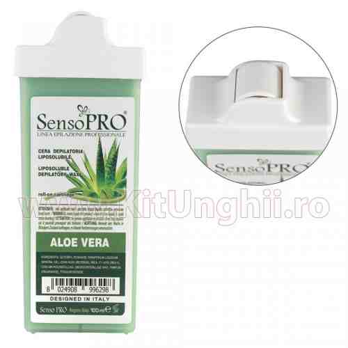 Ceara Epilat Unica Folosinta SensoPro Italia, Rezerva Aloe 100 ml, Aplicator Ingust