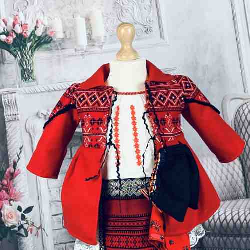 Costum Traditional Fetite Bianca 4 - 6-9 luni