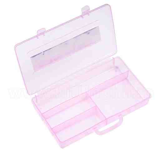 Cutie Manichiura Compartimentata - Recipient Nail - Art cu 4 Sloturi Sweet Pink