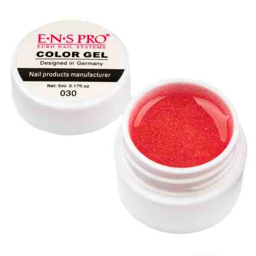 Gel UV Color cu Sclipici ENS PRO #030 - Red Gift