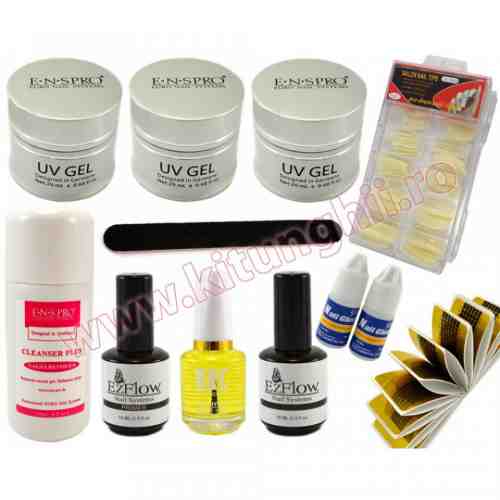 Kit Unghii False cu Gel UV ENS PRO Deluxe - Consumabile Promotie #31