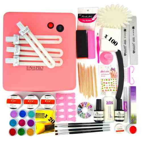 Kit Unghii False cu Gel UV Promotie #51 - Manichiura French cu Gel + CADOU Gel Color ENS PRO