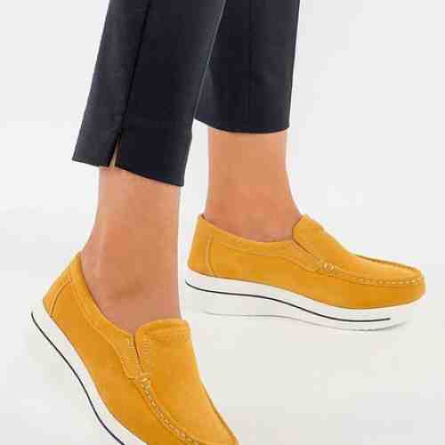 Mocasini piele naturala Breves V2 Galbeni