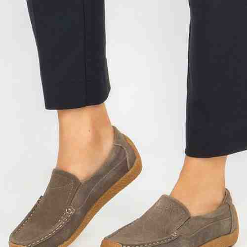 Mocasini piele naturala Lorelay Kaki