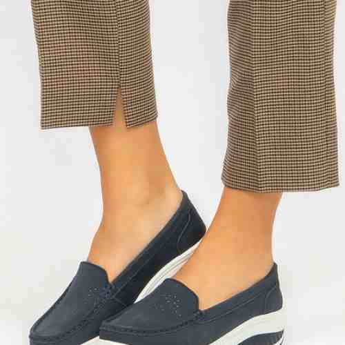 Mocasini piele naturala Yustyna V2 Navy