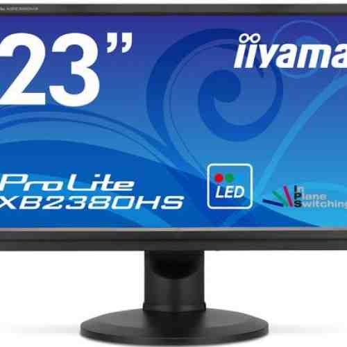 Monitor IPS LED iiyama 23inch XB2380HS-B1, Full HD (1920 x 1080), VGA, DVI-D, HDMI, 5 ms, Pivot (Negru)