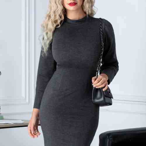 Rochie Moze smart casual gri