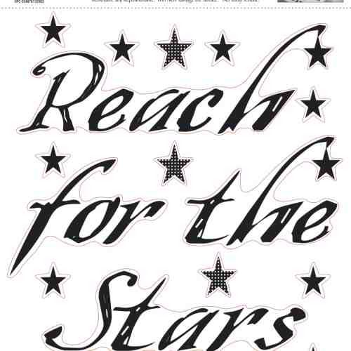 Sticker citate REACH for the STARS | 1 colita de 25,4 cm x 33,02 cm