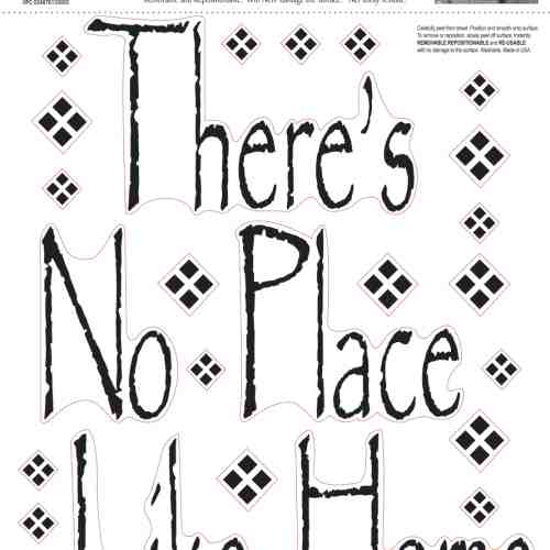 Sticker citate THERE is NO PLACE like HOME | 1 colita de 25,4 cm x 33 cm