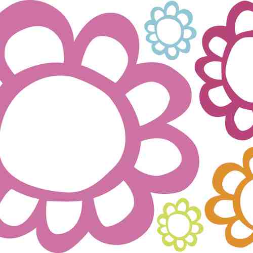 Stickere FLORAL dry erase | 1 colita de 68,5 cm x 101,6 cm