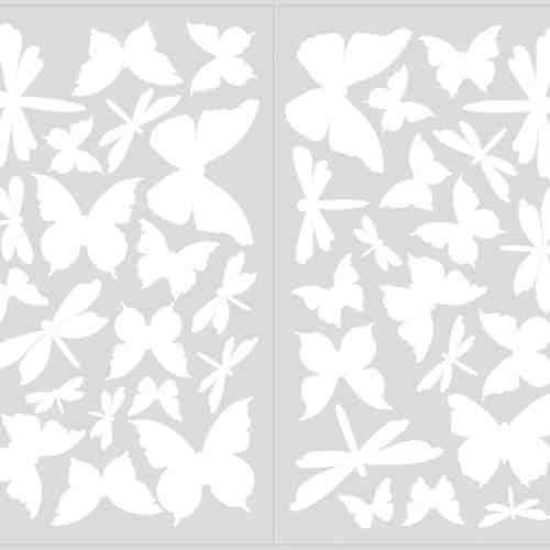 Stickere fosforescente BUTTERFLY & DRAGONFLY | 4 colite de 25,4 cm x 45,7 cm