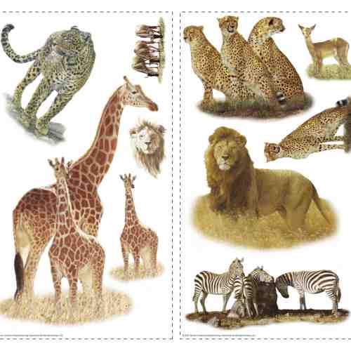 Stickere SAFARI | 4 colite de 25,4 cm x 45,7 cm