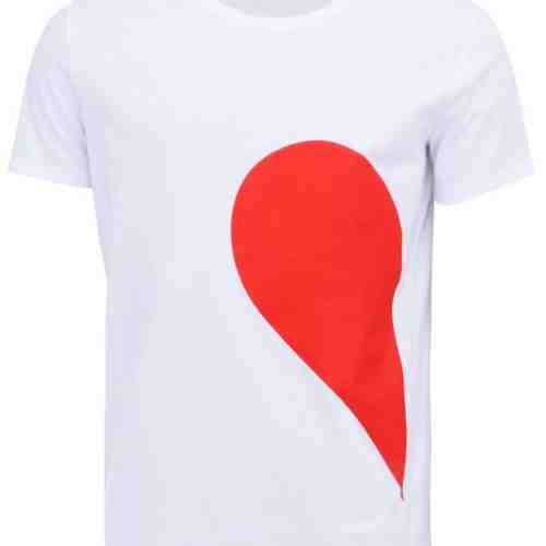Tricou alb cu print - ZOOT Original His Side of the Heart 