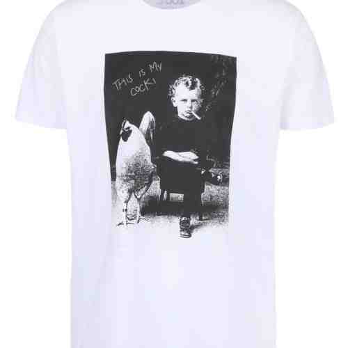 Tricou alb din bumbac organic pentru barbati - ZOOT Original This Is My Cock 