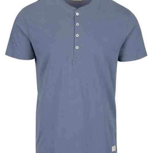 Tricou albastru cu nasturi Selected Homme Nikas 