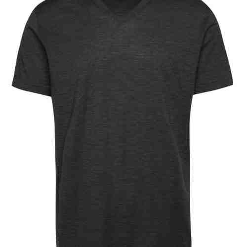 Tricou gri inchis Pietro Filipi cu model discret si decolteu en-coeur