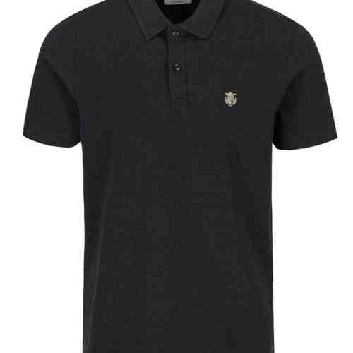 Tricou polo gri inchis melanj Selected Homme Haro
