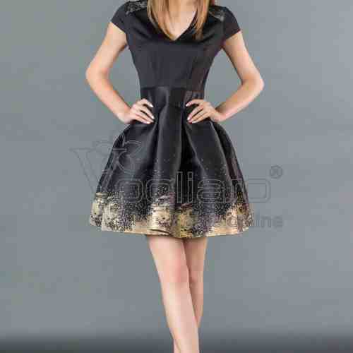 ROCHIE DE OCAZIE NEAGRA CU MODEL AURIU