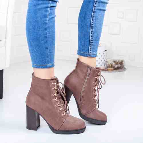Botine Setala khaki cu siret