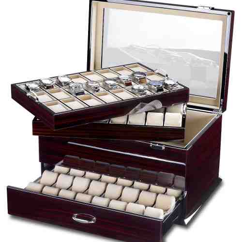 Cutie Ceasuri Lemn Rothenschild RS-5073-MCS Exclusive-Line Pentru 72 Ceasuri