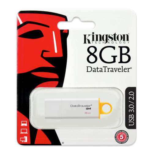 Kingston memorie externa USB DTIG4 8GB USB 3.0 Alb-Galben