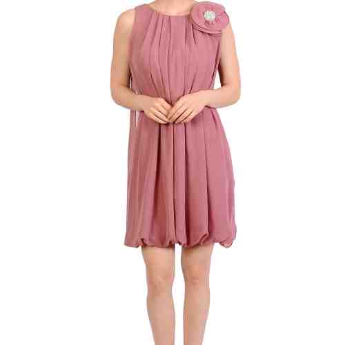Rochie de seara roz cu falduri 13083 M