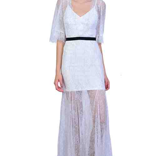 Rochie neagra din dantela florala W1477 A