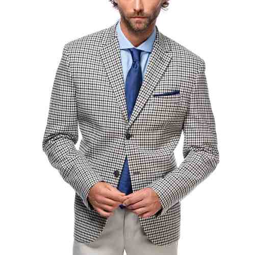 Sacou Barbati Gri Smart Casual cu Carouri S002 Col27