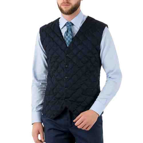 Vesta Barbati Bleumarin Slim cu Puf de Gasca V023-102