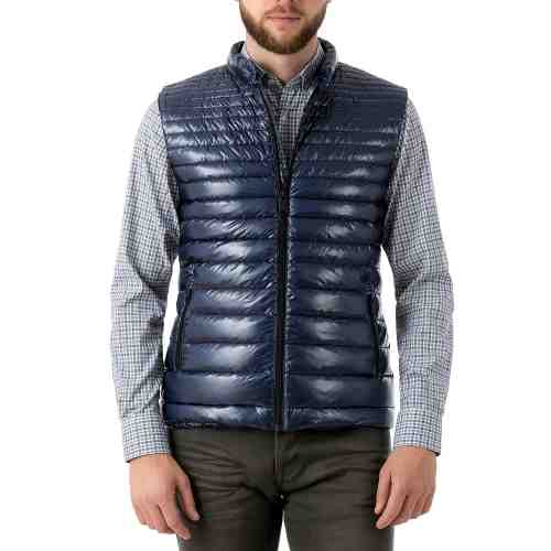 Vesta Barbati Bleumarin Slim Fit cu Puf de Gasca V022 107