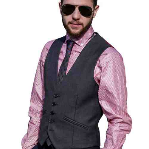 Vesta Barbati Gri Slim Fit Eleganta V002-H