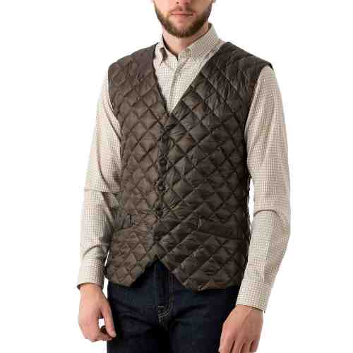 Vesta Barbati Vernil Slim cu Puf de Gasca V023-103