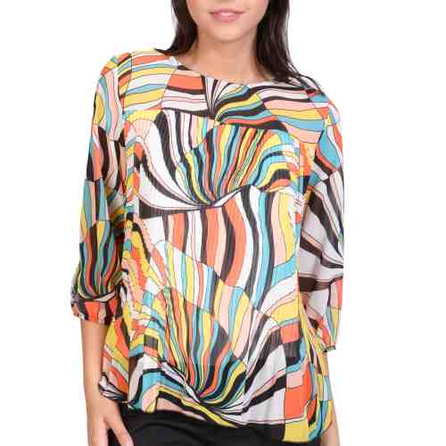 Bluza colorata cu imprimeu abstract 19026 G