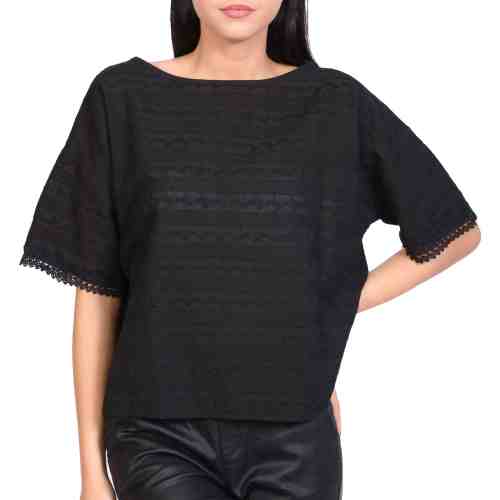 Bluza neagra maneca scurta JC2737NG