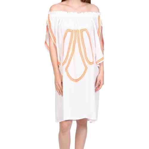 Rochie alba cu broderi 281192A