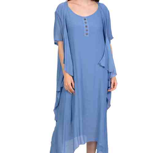 Rochie asimetrica de vara bleu jeans 576b
