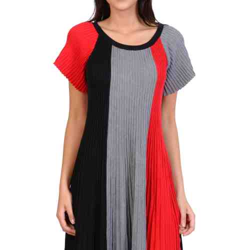 Rochie casual tricotata cu dungi late 90637 R