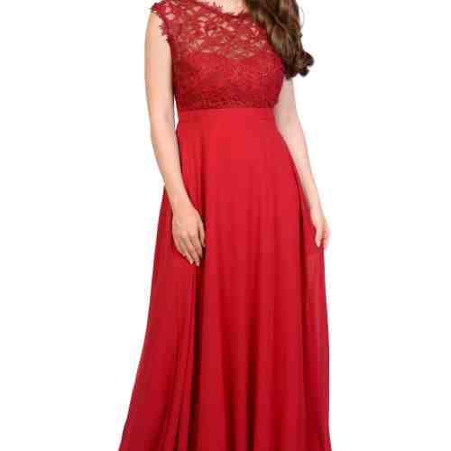 Rochie cu dantela de ocazie rosie R1275QS