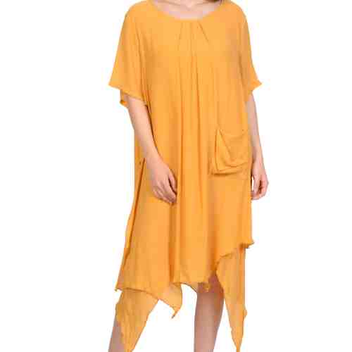 Rochie de vara asimetrica mustar 617