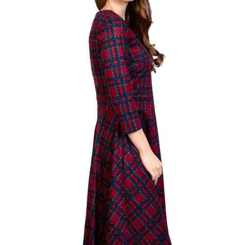 Rochie grena cu carouri 202522 GR