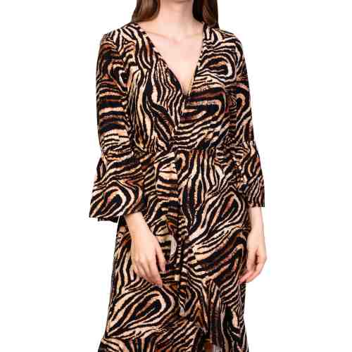Rochie maro cu animal print 191058 M
