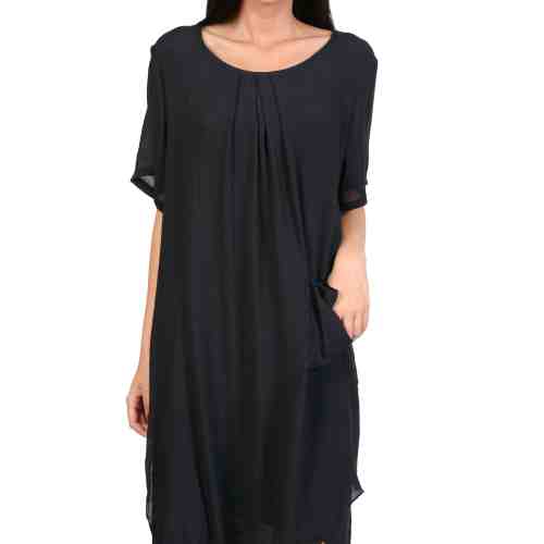 Rochie neagra asimetrica 617 NG