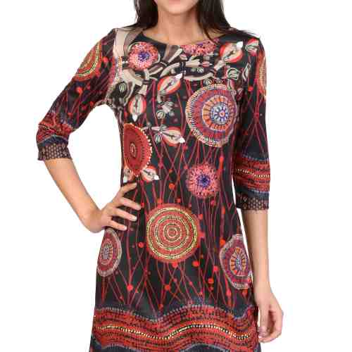 Rochie neagra cu imprimeu mandala 202218 C
